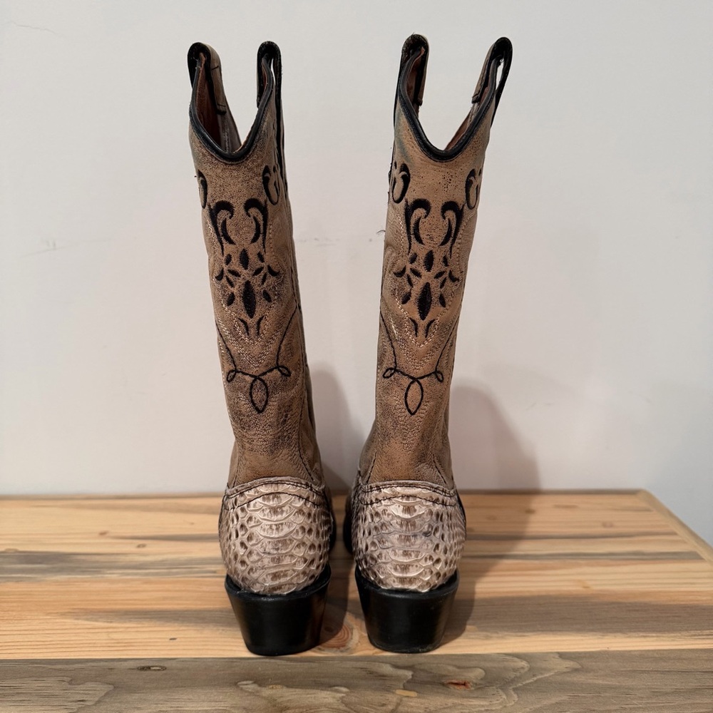 Circle G Women’s Two-Tone Python Western Boots in… - image 3